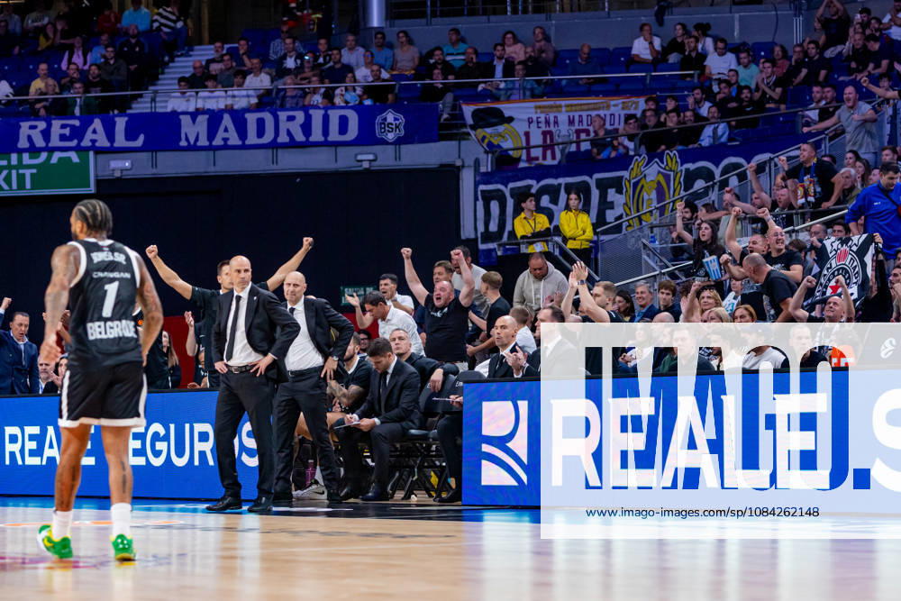 ESP: Euroleague Real Madrid v Partizan Belgrade fans celebrates during the Euroleague match between Real Madrid and Partizan Mozzart Bet Belgrade played at Movistar Arena Stadium on October 8 2026 in Madrid Spain Madrid Spain Basketball