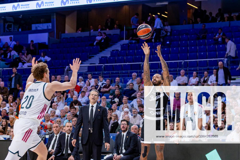 ESP: Euroleague Real Madrid v Partizan Belgrade Carlik Jones of Partizan during the Euroleague match between Real Madrid and Partizan Mozzart Bet Belgrade played at Movistar Arena Stadium on October 8 2026 in Madrid Spain Madrid Spain Basketball