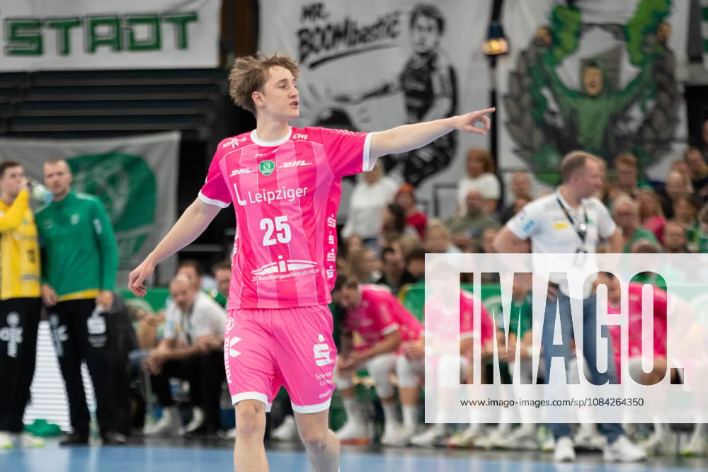 Handball, HBL2: SC DHfK Leipzig - TuS N-Lübbecke; 08.10.2026 Caspar Gauer (25, SC DHfK Leipzig). Handball, 2. Bundesliga, Saison 2026 2027, 7. Spieltag: SC DHfK Leipzig vs. TuS N-Lübbecke am 08.10.2026 in der Quarterback Immobilien Arena Leipzig.