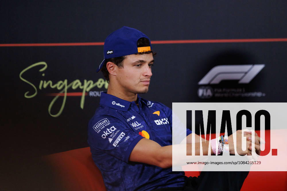 Lando Norris of Great Britain and the McLaren Mastercard F1 Team seen during the drivers press conference, PK, Pressekonferenz ahead of the F1 Grand Prix of Singapore at the Marina Bay Street Circuit. Formula 1, Singapore Grand Prix 2026, Media Day - 08 Oct 2026 - ZUMAs197 20261008_aaa_s197_134