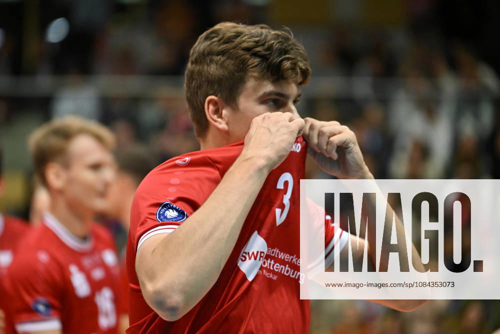 Kieran Robinson-Dunning (TV Rottenburg, 03) GER, TV Rottenburg vs. cerebricks VOLLEY GOATS Mitteldutschland, Volleyball, DVV Pokal, Spielzeit 2026 2027, 10.10.2026 GER, TV Rottenburg vs. cerebricks VOLLEY GOATS Mitteldutschland, Volleyball, DVV Pokal, Spielzeit 2026 2027, 10.10.2026 Volksbank Arena Rottenburg