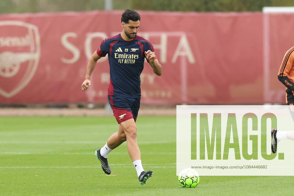 Arsenal Training & Media Conference, Champions League Mikel Merino of Arsenal during the Arsenal training session at the Arsenal FC Training Centre, ahead of UEFA Champions League Matchday 2 v Lille, London Colney, England on 12 October 2026 Credit: Tiego Grenho Every Second Media Editorial use only. All images are copyright Every Second Media Limited. No images may be reproduced without prior permission.