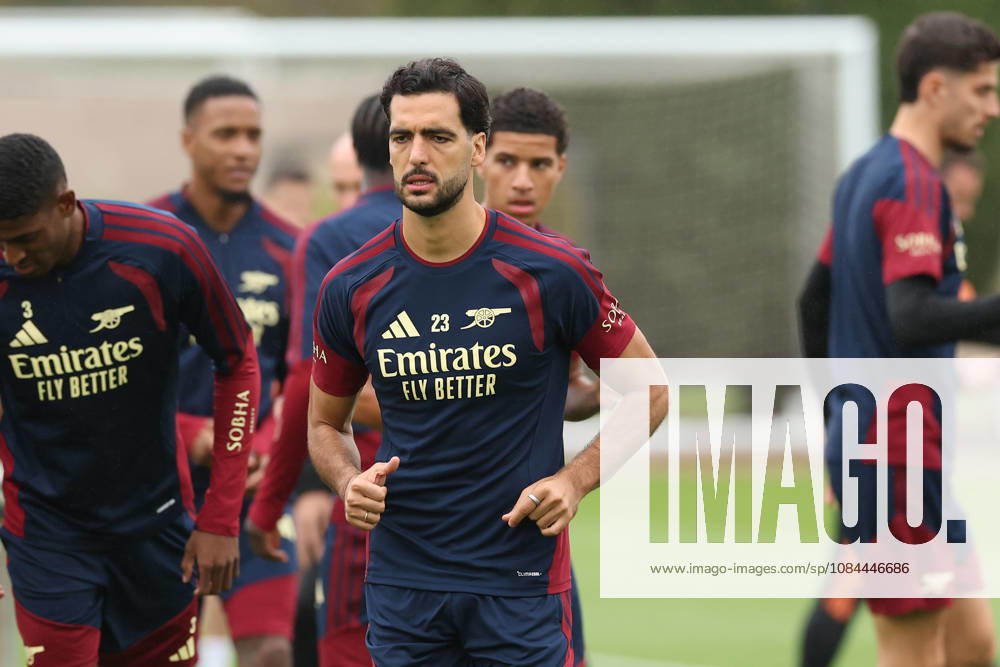 Arsenal Training & Media Conference, Champions League Mikel Merino of Arsenal during the Arsenal training session at the Arsenal FC Training Centre, ahead of UEFA Champions League Matchday 2 v Lille, London Colney, England on 12 October 2026 Credit: Tiego Grenho Every Second Media Editorial use only. All images are copyright Every Second Media Limited. No images may be reproduced without prior permission.