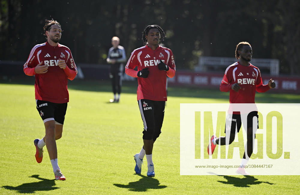 Fussball 1.Bundesliga, 1.FC Koeln . Training nach dem Rheinderby gegen Mönchengladbach. v.l.n.rechts : Imad Rondic , Reigan Huskey und Gideon Mensah ( 1.FC Köln ) Koeln