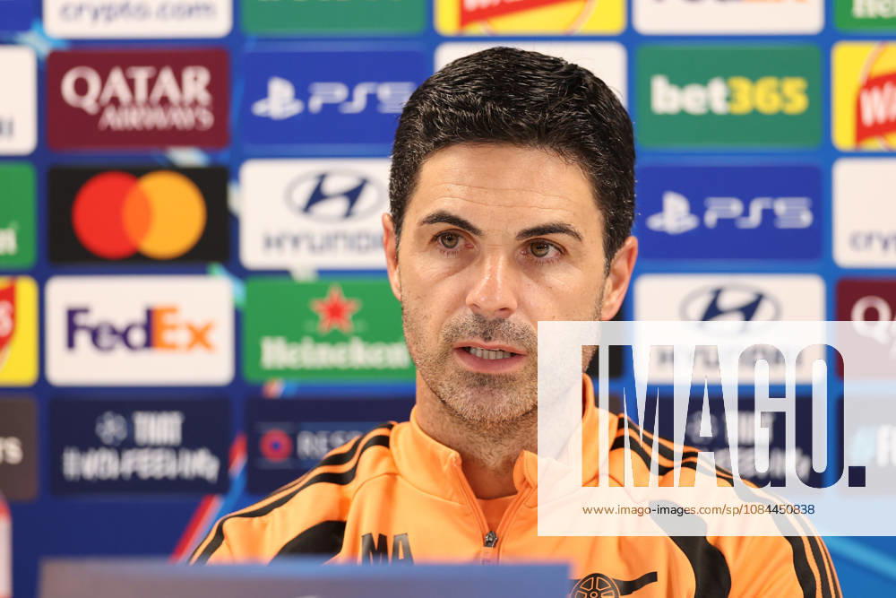 Arsenal Training & Media Conference, Champions League Arsenal Manager, Mikel Arteta during the Arsenal media conference at the Arsenal FC Training Centre, ahead of UEFA Champions League Matchday 2 v Lille, London Colney, England on 12 October 2026 Credit: Tiego Grenho Every Second Media Editorial use only. All images are copyright Every Second Media Limited. No images may be reproduced without prior permission.
