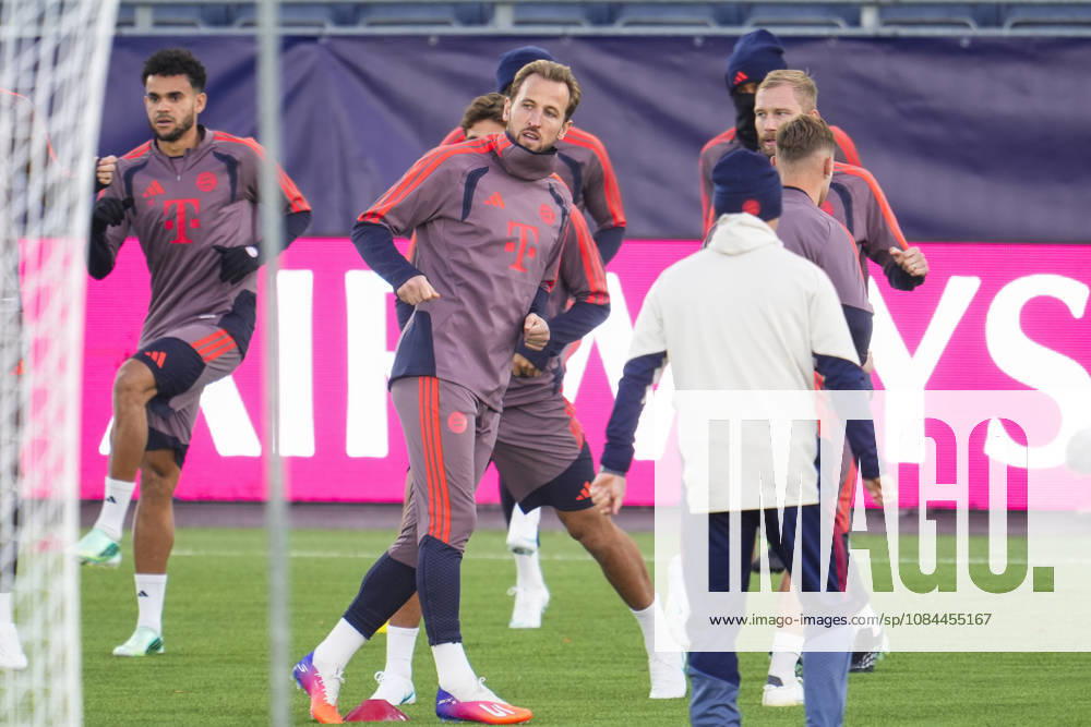 Soccer, Champions League 2026–2027, Viking, Bayern Munich, Stavanger, October 12, 2026: Bayern Munich’s Harry Kane trains at Lyse Arena in Stavanger, the day of the Champions League match between Viking and Bayern Munich. Photo: Lise Aserud, NTB, Stavanger, Norway. . RESTRICTED USE FOR BETTING COMPANIES