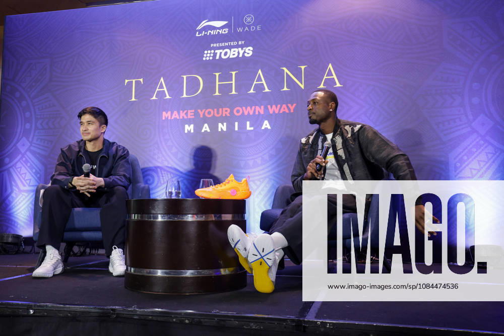 Former NB basketball player Dwyane Wade in Manila Former NBA, Basketball Herren, USA professional basketball player Dwyane Wade (R) during a press conference, PK, Pressekonferenz in Manila, Philippines, on October 13, 2026. Dwyane Wade is in Manila for a promotional tour from October 13-14. Manila PHILIPPINES