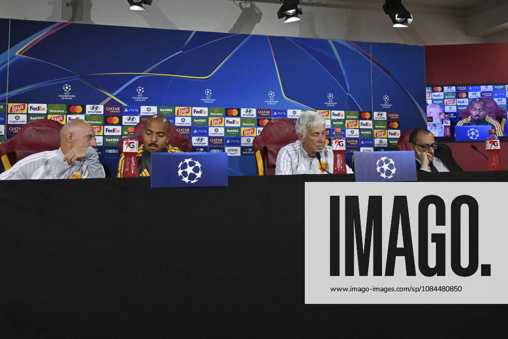SOCCER - UEFA Champions League - AS Roma - press conference, PK, Pressekonferenz Photo by IPA ABACAPRESS.COM89631933 - Donyell Malen of Roma, Gian Piero Gasperini, head coach of AS Roma, during the 2026–2027 UEFA Champions League match between AS Roma and Real Madrid, at the Trigoria Training Center on October 13, 2026, in Rome, Rome, during the AS Roma press conference and pre-match training session - Real Madrid at the Trigoria Training Center on October 13, 2026, in Rome, Rome. During the AS Roma press conference and training session ahead of the UEFA Champions League soccer match in Rome, Italy, on October 13, 2026 Roma Italy
