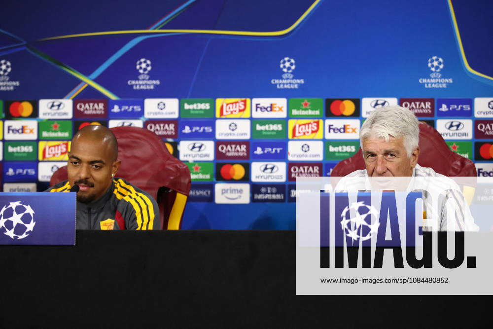 SOCCER - UEFA Champions League - AS Roma - press conference, PK, Pressekonferenz Photo by IPA ABACAPRESS.COM89631943 - October 13, 2026 Champions League: Gasperini and Malen Press Conference Training Sessions In the photo: Malen, Gasperini (Photo by Gino Mancini) Roma Italy