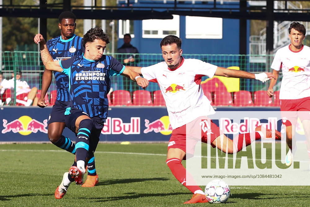 RB Leipzig U19 - PSV Eindhoven U19 UEFA Youth League Leipzig, 13.10.2026, Trainingszentrum am Cottaweg, Fußball, Saison 2026 2027, U19 Junioren, UEFA Youth League, 2. Spieltag , RB Leipzig U19 - PSV Eindhoven U19 , Im Bild: Tor für RB Leipzig, Din Klapija (21, RB) trifft zum 1:0 , Nur für journalistische Zwecke! For editorial use only! , UEFA regulations prohibit any use of photographs as image sequences and or quasi-video. ,