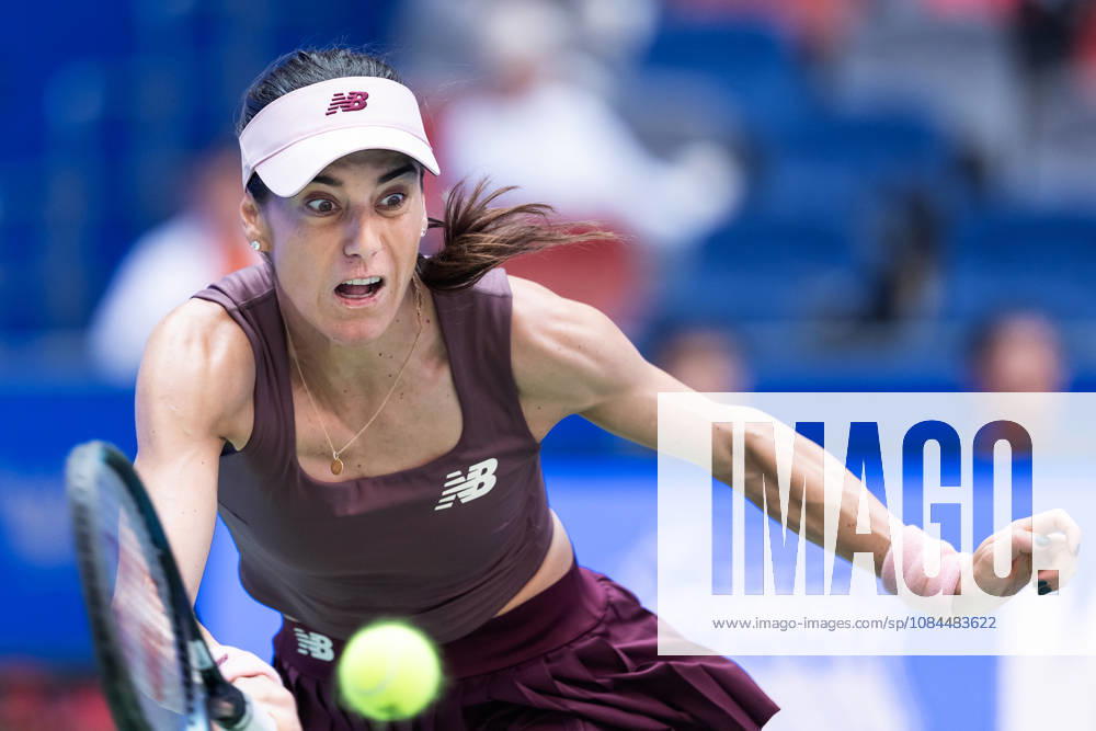 Sorana Cirstea of Romania seen in action with Hanyu Guo of China (Not in view) during the Wuhan Open final match at the Optics Valley International Tennis Center. Hanyu Guo defeated Sorana Cirstea with a score of 1-6, 7-6, 7-5. Wuhan China - ZUMAs197 20261013_aaa_s197_090