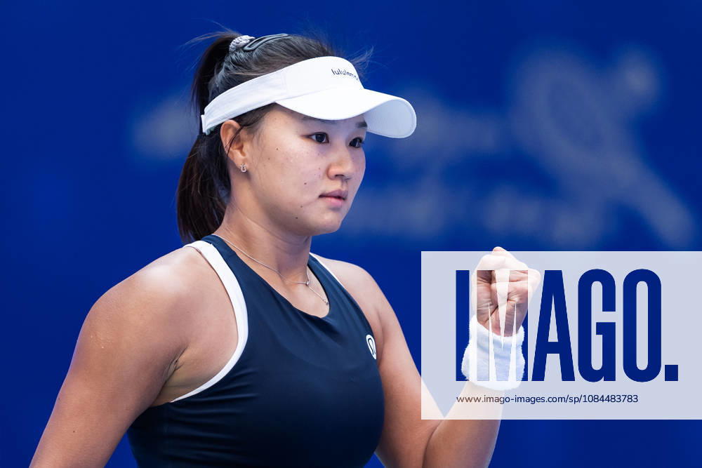 Hanyu Guo of China celebrates her win against Sorana Cirstea of Romania (not in view) during the women s singles match on day 2 of Wuhan Open at the Optics Valley International Tennis Center. Hanyu Guo defeated Sorana Cirstea with a score of 1-6, 7-6, 7-5. 2026 WTA, Tennis Damen Wuhan Open In Wuhan, China- 13 Oct 2026 - ZUMAs197 20261013_aaa_s197_103