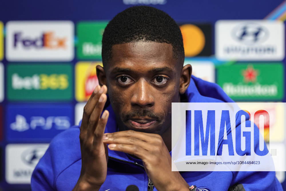 UEFA Champions League press conference, PK, Pressekonferenz and open training Matchday 2 of 8 Manchester City v Paris Saint-Germain Ousmane Dembele of Paris Saint-Germain speaks during the UEFA Champions League press conference and open training Matchday 2 of 8 Manchester City vs Paris Saint-Germain at City Football Academy, Manchester, United Kingdom on 13 October 2026 (Photo by Mark Cosgrove News Images) Manchester City Football Academy Greater Manchester United, ManU Kingdom
