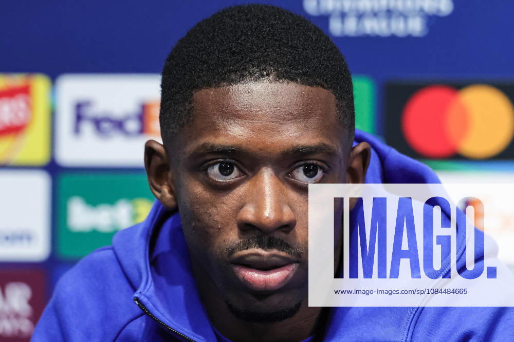 UEFA Champions League press conference, PK, Pressekonferenz and open training Matchday 2 of 8 Manchester City v Paris Saint-Germain Ousmane Dembele of Paris Saint-Germain speaks during the UEFA Champions League press conference and open training Matchday 2 of 8 Manchester City vs Paris Saint-Germain at City Football Academy, Manchester, United Kingdom on 13 October 2026 (Photo by Mark Cosgrove News Images) Manchester City Football Academy Greater Manchester United, ManU Kingdom