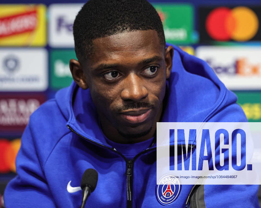 UEFA Champions League press conference, PK, Pressekonferenz and open training Matchday 2 of 8 Manchester City v Paris Saint-Germain Ousmane Dembele of Paris Saint-Germain speaks during the UEFA Champions League press conference and open training Matchday 2 of 8 Manchester City vs Paris Saint-Germain at City Football Academy, Manchester, United Kingdom on 13 October 2026 (Photo by Mark Cosgrove News Images) Manchester City Football Academy Greater Manchester United, ManU Kingdom