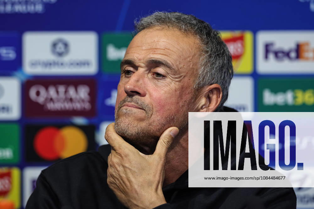 UEFA Champions League press conference, PK, Pressekonferenz and open training Matchday 2 of 8 Manchester City v Paris Saint-Germain Luis Enrique manager of Paris Saint-Germain speaks during the UEFA Champions League press conference and open training Matchday 2 of 8 Manchester City vs Paris Saint-Germain at City Football Academy, Manchester, United Kingdom on 13 October 2026 (Photo by Mark Cosgrove News Images) Manchester City Football Academy Greater Manchester United, ManU Kingdom