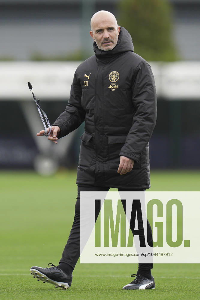 Manchester City Training, Champions League Manchester City manager Enzo Maresca walks out on to the training pitches before the training session ahead of UEFA Champions League matchday 2 vs Paris Saint-Germain, Manchester City at Joie Stadium, Etihad Campus, Manchester, England on 13 October 2026 Credit: Steve Flynn Every Second Media Editorial use only. All images are copyright Every Second Media Limited. No images may be reproduced without prior permission.