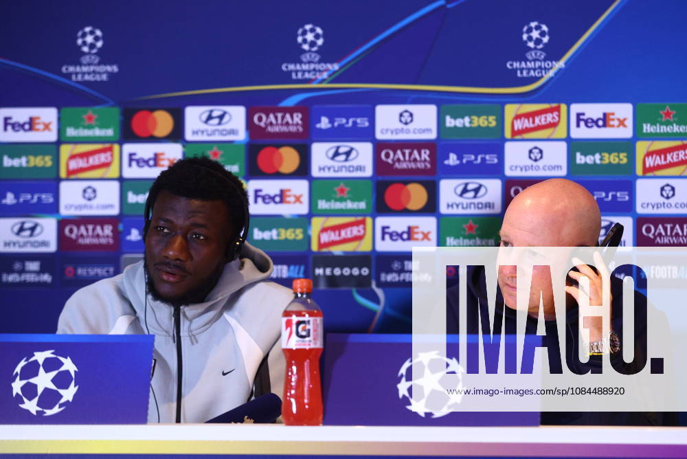 UEFA Champions League - Shakhtar Donetsk vs AEK Athens FC - Marko Nikolic coach of AEK Athens FC and his player Aboubakary Koita attend a pre game press conference, PK, Pressekonferenz ahead of the UEFA Champions League League phase Matchday 2 soccer match between Shakhtar Donetsk vs AEK Athens FC in Stamford Bridge, London, UK, on 13 October 2026. IMAGO ONE INCH PRODUCTIONS LONDON UK