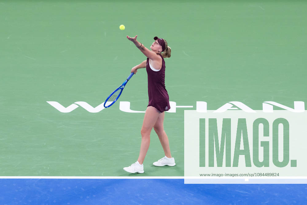 American tennis player Ashlyn Krueger, seen in action during the Wuhan Open final match played at the Optics Valley International Tennis Center against Chinese tennis player Shuai Zhang (Not in picture) in Wuhan. Ashlyn Krueger defeated Shuai Zhang with a score of 6-3, 6-0. 2026 WTA, Tennis Damen Wuhan Open: Ashlyn Krueger - Shuai Zhang In Wuhan, China - 13 Oct 2026 - ZUMAs197 20261013_aaa_s197_163