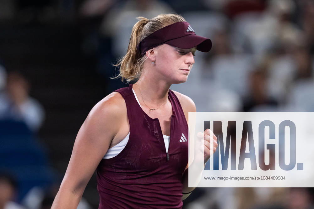Ashlyn Krueger of USA celebrates her win against Shuai Zhang of China (not in view) during their women s singles match on day 2 of Wuhan Open at the Optics Valley International Tennis Center in Wuhan. Ashlyn Krueger defeated Shuai Zhang with a score of 6-3, 6-0. 2026 WTA, Tennis Damen Wuhan Open: Ashlyn Krueger - Shuai Zhang In Wuhan, China - 13 Oct 2026 - ZUMAs197 20261013_aaa_s197_175