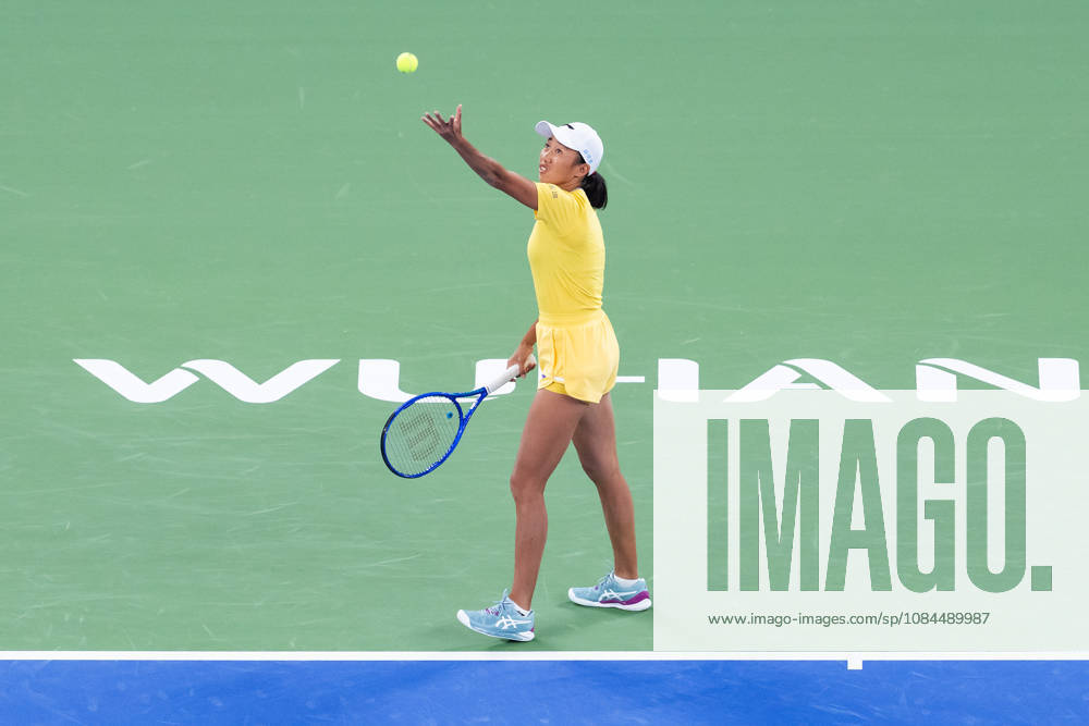 Chinese tennis player Shuai Zhang, seen in action during the Wuhan Open final match played at the Optics Valley International Tennis Center against American tennis player Ashlyn Krueger (Not in picture) in Wuhan. Ashlyn Krueger defeated Shuai Zhang with a score of 6-3, 6-0. 2026 WTA, Tennis Damen Wuhan Open: Ashlyn Krueger - Shuai Zhang In Wuhan, China - 13 Oct 2026 - ZUMAs197 20261013_aaa_s197_177