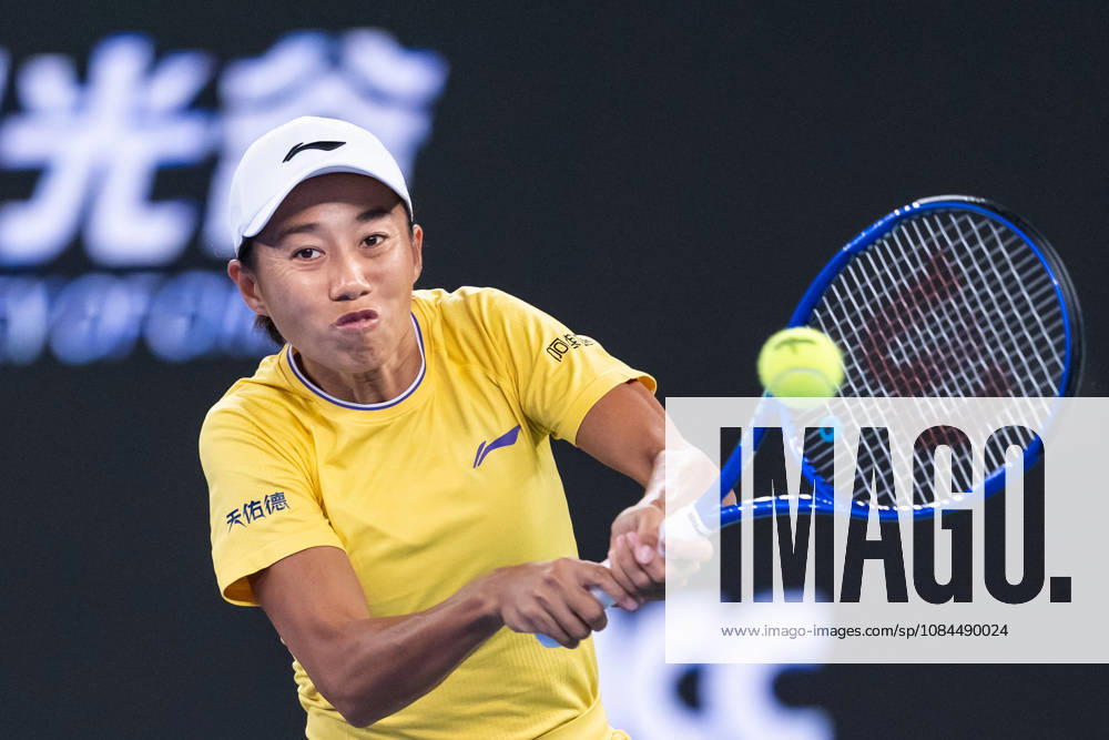 Chinese tennis player Shuai Zhang, seen in action during the Wuhan Open final match played at the Optics Valley International Tennis Center against American tennis player Ashlyn Krueger (Not in picture) in Wuhan. Ashlyn Krueger defeated Shuai Zhang with a score of 6-3, 6-0. 2026 WTA, Tennis Damen Wuhan Open: Ashlyn Krueger - Shuai Zhang In Wuhan, China - 13 Oct 2026 - ZUMAs197 20261013_aaa_s197_188