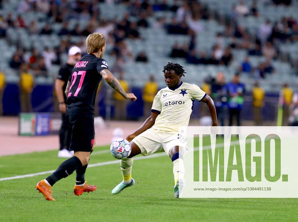 Sabah FK v Slavia Prague - UEFA Champions League BAKU, AZERBAIJAN - OCTOBER 13 : Tymoteusz Puchacz of Sabah FK in action during the UEFA Champions League match day two between Sabah FK and Slavia Prague at Olympic Stadium in Baku, Azerbaijan on October 13, 2026. Resul Rehimov Anadolu Baku Azerbaijan. Editorial use only. Please get in touch for any other usage.