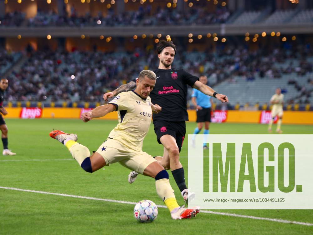 Sabah FK v Slavia Prague - UEFA Champions League BAKU, AZERBAIJAN - OCTOBER 13 : Ivan Lepinjica of Sabah FK in action during the UEFA Champions League match day two between Sabah FK and Slavia Prague at Olympic Stadium in Baku, Azerbaijan on October 13, 2026. Resul Rehimov Anadolu Baku Azerbaijan. Editorial use only. Please get in touch for any other usage.