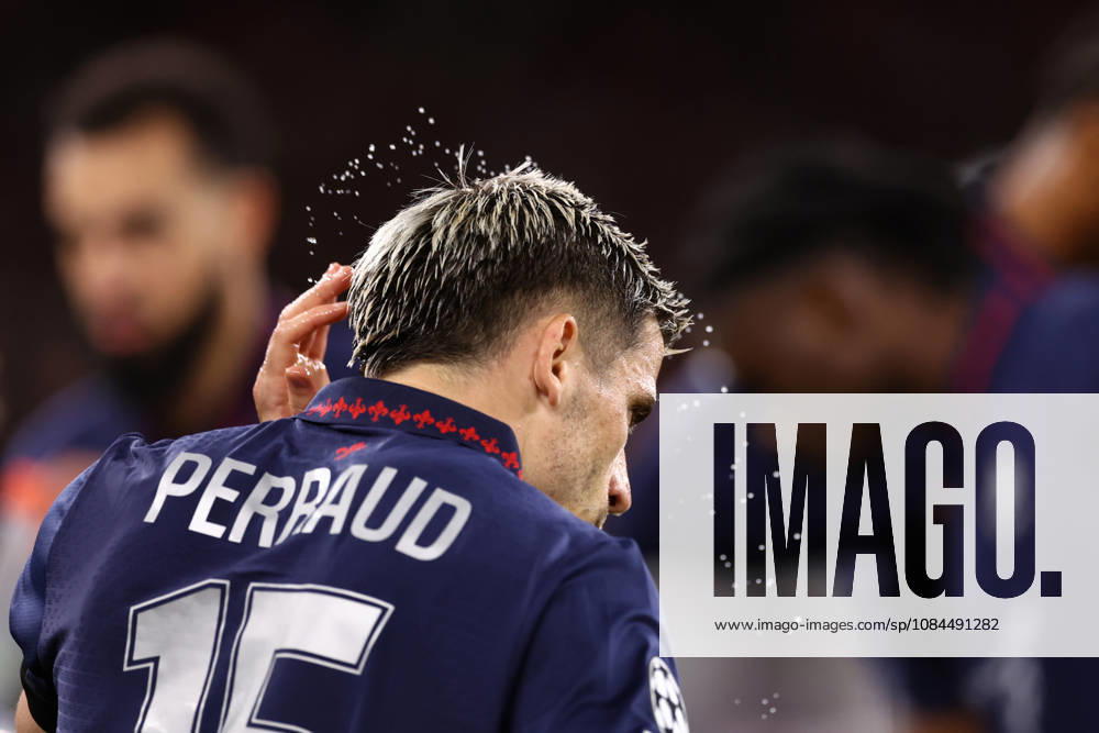 Arsenal v LOSC Lille 13 October 2026, London - UEFA Champions League - Arsenal v LOSC Lille - Romain Perraud of Lille shakes water from his hair - Photo: Jacques Feeney Offside. London UK