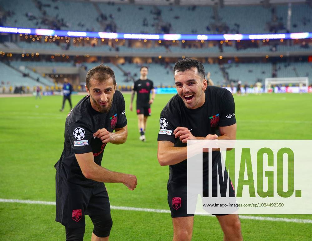Sabah FK v Slavia Prague - UEFA Champions League BAKU, AZERBAIJAN - OCTOBER 13 : Players of Sabah FK celebrate their goal during the UEFA Champions League match day two between Sabah FK and Slavia Prague at Baku Olympic Stadium in Baku, Azerbaijan on October 13, 2026. Resul Rehimov Anadolu Baku Azerbaijan. Editorial use only. Please get in touch for any other usage.