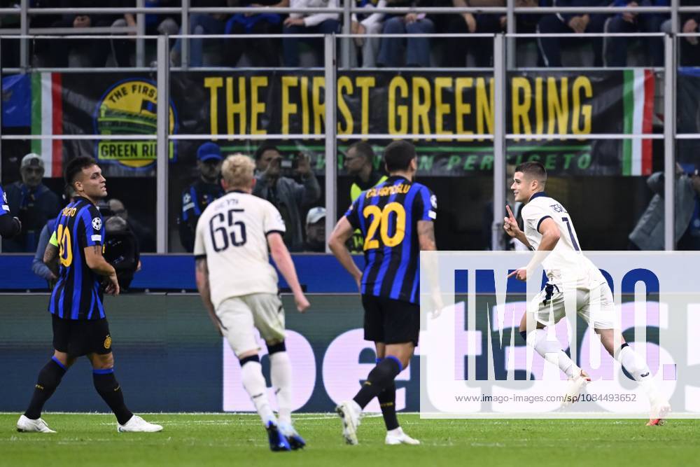 Inter Milan v Club Brugge - UEFA Champions League MILAN, ITALY - OCTOBER 13 : Tresoldi Nicolo forward of Club Brugge celebrating scoring a goal during the UEFA Champions League 2026 27 League Phase matchday 2 match between Inter Milan and Club Brugge on October 13, 2026 in Milan, Italy, 13 10 2026 Milan Italy