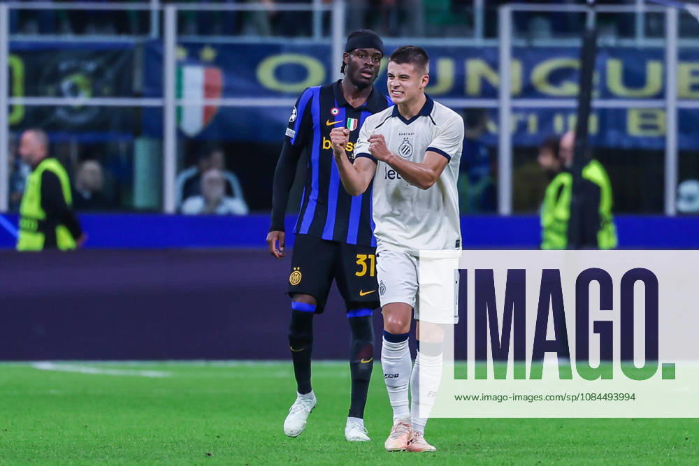 Nicolo Tresoldi Olsen of Club Brugge KV celebrates after scoring a goal during UEFA Champions League 2026 27 League Phase - Matchday2 football match between FC Internazionale and Club Brugge KV. Italy