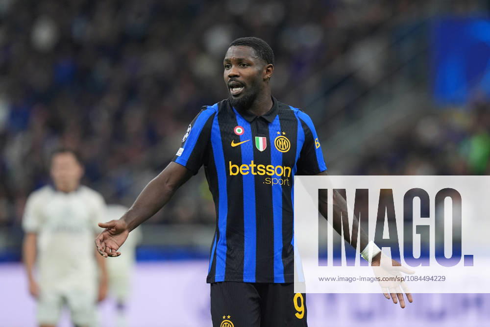 Inter Milan s Marcus Thuram during the Uefa Champions League soccer match between Inter and Club Brugge at San Siro Stadium in Milan , Italy - October 13 , 2026. - Soccer