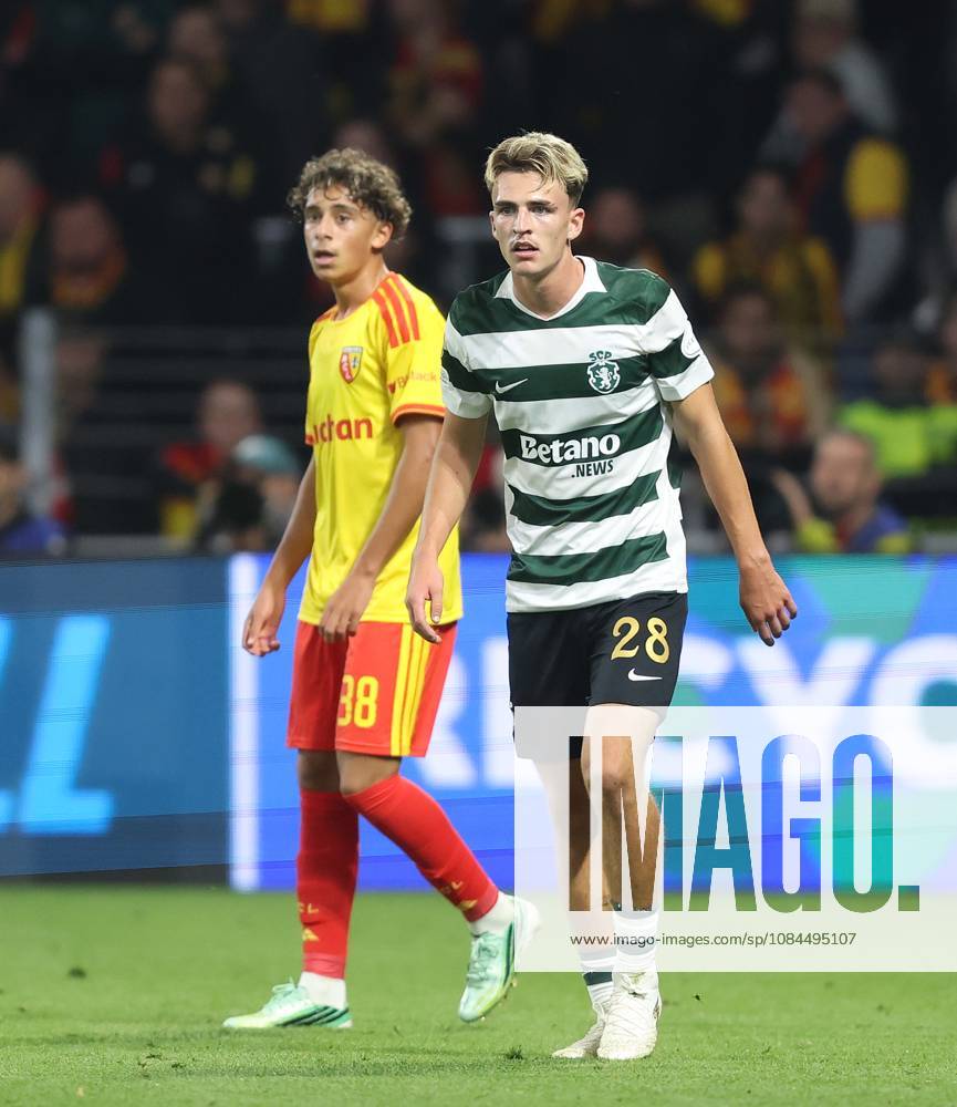 UEFA Champions League - RC Lens v Sporting Club de Portugal LENS, FRANCE, OCTOBER 13: Mezian Mesloub of Lens & Jesse Derry of Sporting CP during the UEFA Champions League 2026 27 League Phase MD2 match between RC Lens and Sporting Club de Portugal at Stade Bollaert-Delelis on October 13, 2026 in Lens, France. (Photo by Daniel Weir) Lens Stade Bollaert-Delelis France