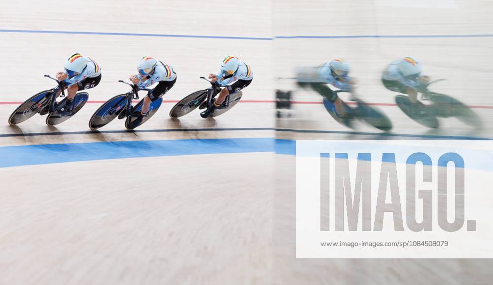 Belgian team with Belgian Katrijn De Clercq, Belgian Shari Bossuyt, Belgian Helene Hesters and Belgium Belgian Luca Vierstraete pictured in action during the Womens Scratch event at the UCI Track cycling, Rad, Radsport, Bahnrad, Bahn World Championships in Shanghai, China on Wednesday 14 October 2026. The worlds are taking place from 14 to 18 October 2026. BENOITxDOPPAGNE x189755357x