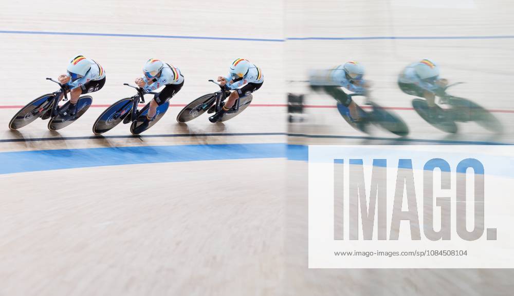 Belgian team with Belgian Katrijn De Clercq, Belgian Shari Bossuyt, Belgian Helene Hesters and Belgium Belgian Luca Vierstraete pictured in action during the Womens Scratch event at the UCI Track cycling, Rad, Radsport, Bahnrad, Bahn World Championships in Shanghai, China on Wednesday 14 October 2026. The worlds are taking place from 14 to 18 October 2026. BENOITxDOPPAGNE x189755347x