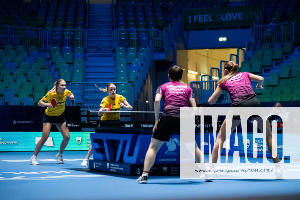 Christina Källberg and Filippa Bergand of Sweden during day 4 of the European Table tennis, Tischtennis Championship on October 14, 2026 in Ljubljana. Photo: Martin Metelko BILDBYRÅN COP 362 ME0001 bordtennis table tennis pingis 2026 european table tennis championship bordtennis-em em 4 bbeng