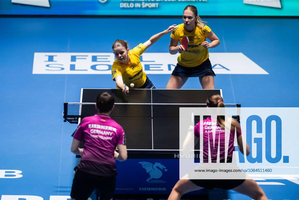 Filippa Bergand and Christina Källberg of Sweden during day 4 of the European Table tennis, Tischtennis Championship on October 14, 2026 in Ljubljana. Photo: Martin Metelko BILDBYRÅN COP 362 ME0001 bordtennis table tennis pingis 2026 european table tennis championship bordtennis-em em 4 bbeng