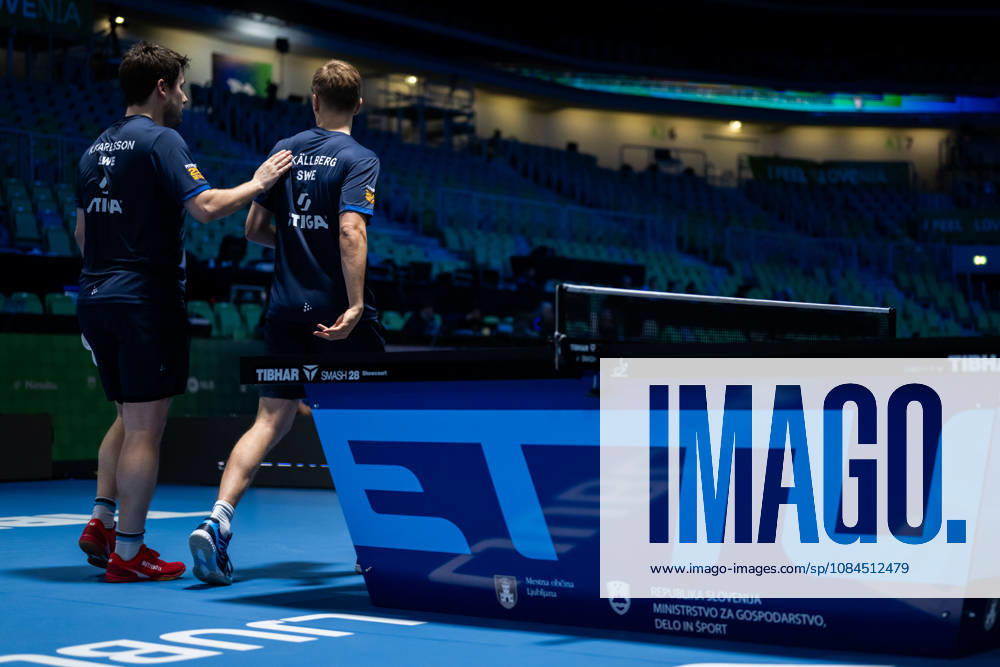 Kristian Karlsson and Anton Källberg of Sweden during day 4 of the European Table tennis, Tischtennis Championship on October 14, 2026 in Ljubljana. Photo: Martin Metelko BILDBYRÅN COP 362 ME0001 bordtennis table tennis pingis 2026 european table tennis championship bordtennis-em em 4 bbeng