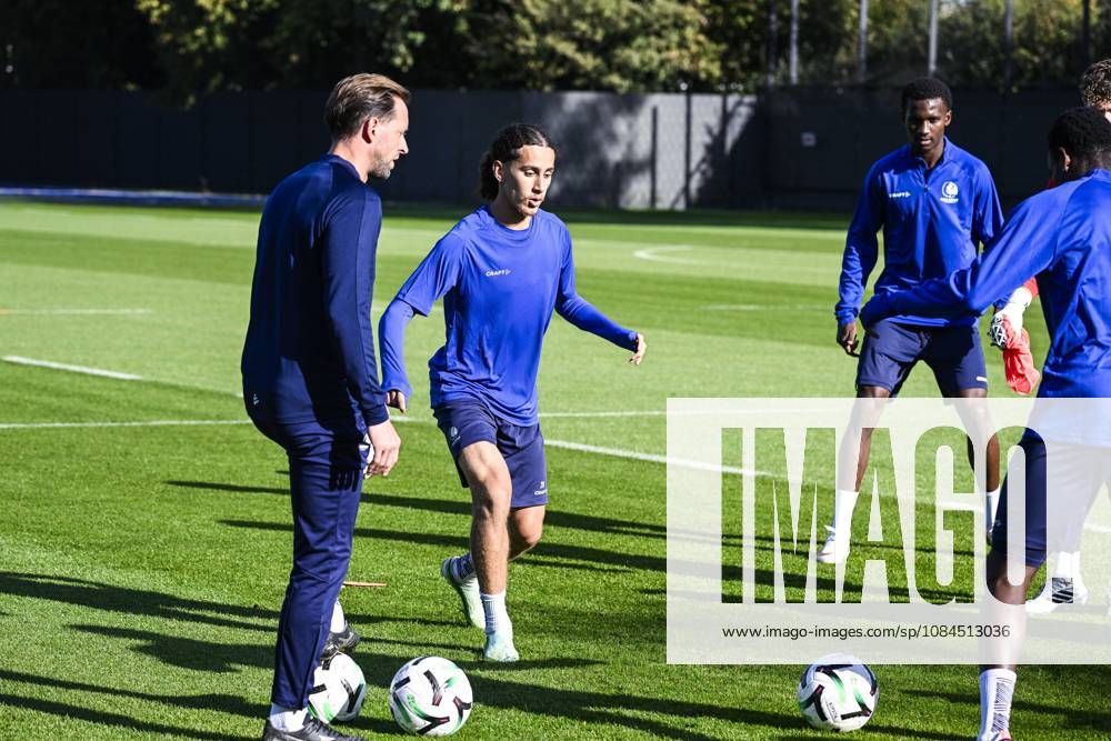 Gent s Mohammed El Adfaoui pictured in action during a training session of Belgian soccer team KAA Gent, Wednesday 14 October 2026 in Gent. The team is preparing for the opening match of the UEFA Conference League league phase against Danish Aarhus GF tomorrow. TOMxGOYVAERT x189774310x