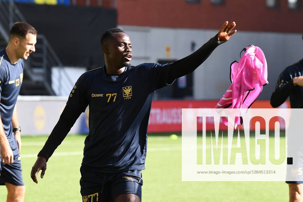 STVV s Oumar Diouf pictured during a training session of Belgian soccer team Sint-Truidense VV, Wednesday 14 October 2026 in Sint-Truiden. The team is preparing for the opening match of the UEFA Conference League league phase against Georgian FC Iberia 1999 Tbilisi tomorrow. JILLxDELSAUX x189775365x