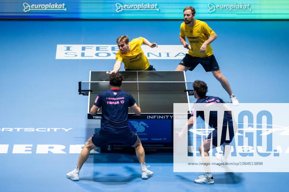 Truls Möregardh and Elias Ranefur of Sweden during day 4 of the European Table tennis, Tischtennis Championship on October 14, 2026 in Ljubljana. Photo: Martin Metelko BILDBYRÅN COP 362 ME0001 bordtennis table tennis pingis 2026 european table tennis championship bordtennis-em em 4 bbeng