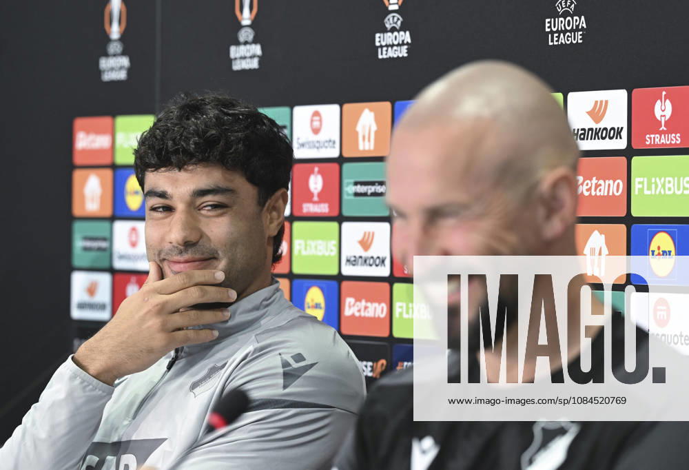Hoffenheim s press conference, PK, Pressekonferenz ahead of Besiktas match SINSHEIM, GERMANY - OCTOBER 14: Hoffenheim head coach Christian Ilzer, right, and defender Ozan Kabak speak during a press conference ahead of their UEFA Europa League Week 2 match against Besiktas, on October 14, 2026 in Sinsheim, Germany Halil Sagirkaya Anadolu Sinsheim Germany. Editorial use only. Please get in touch for any other usage.