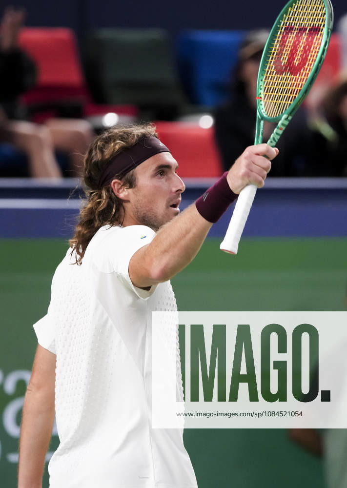 (261014) -- SHANGHAI, Oct. 14, 2026 -- Stefanos Tsitsipas of Greece celebrates scoring during the men s round of 16 match against Daniil Medvedev of Russia at the 2026 ATP, Tennis Herren tour Shanghai Masters tennis tournament in Shanghai, China, Oct. 14, 2026. ) (SP)CHINA-SHANGHAI-TENNIS-SHANGHAI MASTERS-MEN S SINGLES (CN) WangxXiang