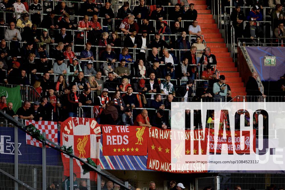 Football - UEFA Champions League - LASK v Liverpool FC LINZ, AUSTRIA - Wednesday, October 14, 2026: Liverpool s travelling supporters in the stands before the UEFA Champions League 2026 27 League Phase MD2 match between LASK and Liverpool FC at the Oberösterreich Arena. (Photo by David Rawcliffe Propaganda) LINZ Oberösterreich Arena UPPER AUSTRIA AUSTRIA