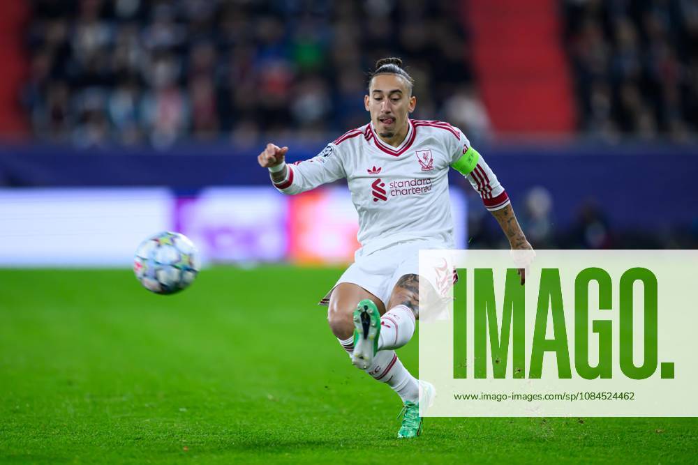 SOCCER - UEFA CL, LASK vs Liverpool LINZ,AUSTRIA,14.OCT.26 - SOCCER - UEFA Champions League, Linzer ASK vs Liverpool FC. Image shows Kostas Tsimikas (Liverpool). GEPAxpictures xChristianxMoser