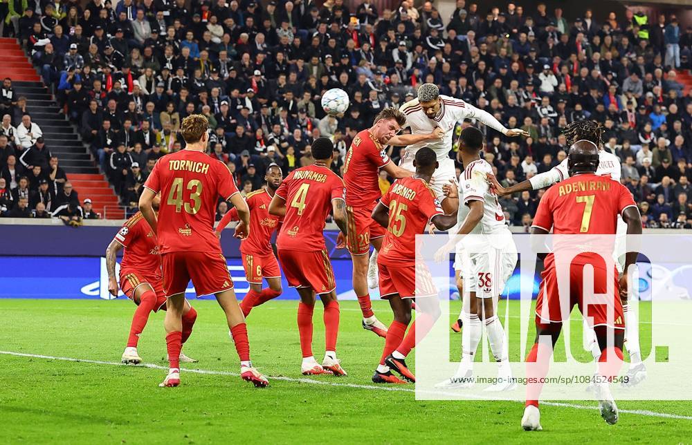Ronald Araujo of Liverpool scores the opening goal LASK v Liverpool, UEFA Champions League, Football, Raiffeisen Arena, Linz, Austria - 14 Oct 2026Linz Raiffeisen Arena Austria