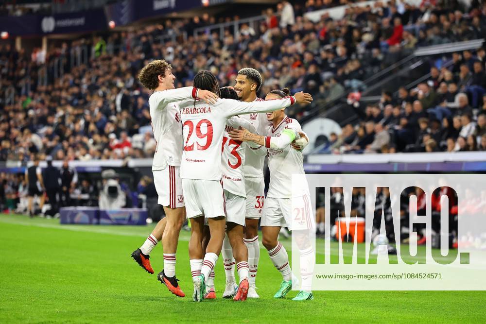 Ronald Araujo of Liverpool celebrates scoring the opening goal LASK v Liverpool, UEFA Champions League, Football, Raiffeisen Arena, Linz, Austria - 14 Oct 2026Linz Raiffeisen Arena Austria