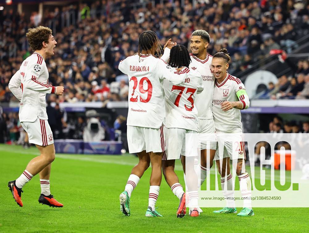 Ronald Araujo of Liverpool celebrates scoring the opening goal LASK v Liverpool, UEFA Champions League, Football, Raiffeisen Arena, Linz, Austria - 14 Oct 2026Linz Raiffeisen Arena Austria