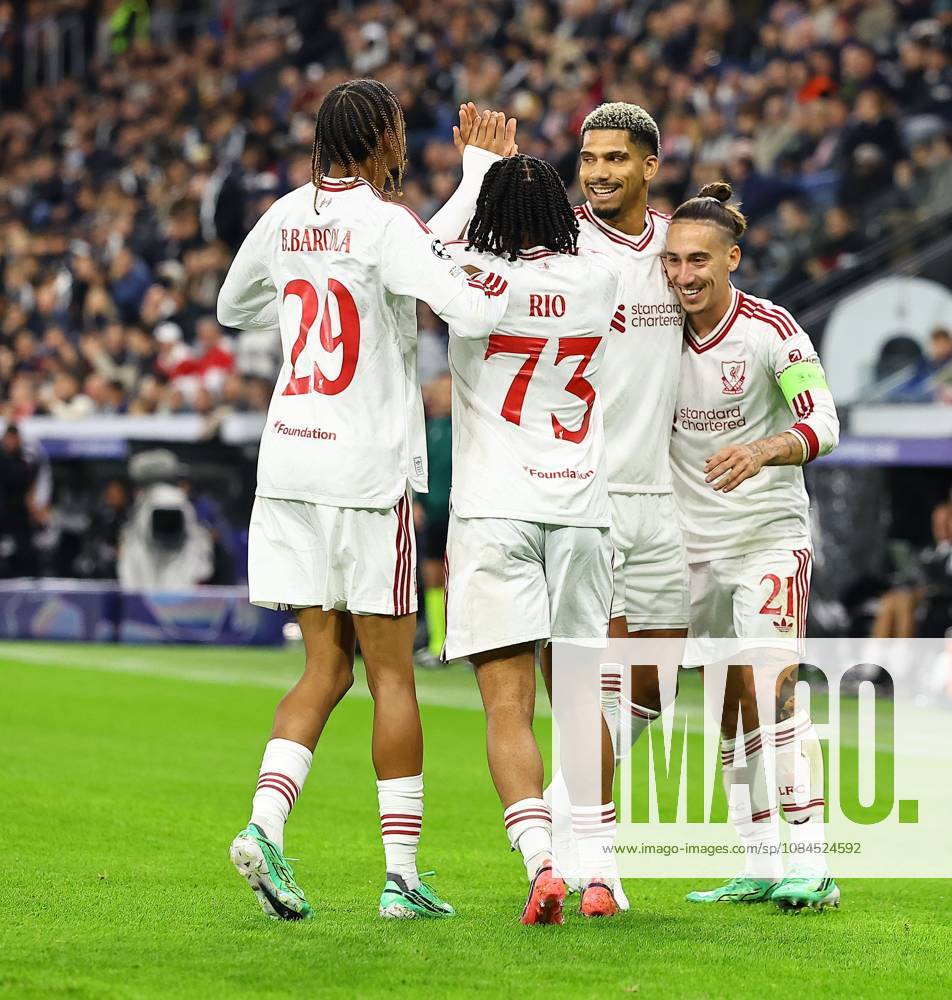 Ronald Araujo of Liverpool celebrates scoring the opening goal LASK v Liverpool, UEFA Champions League, Football, Raiffeisen Arena, Linz, Austria - 14 Oct 2026Linz Raiffeisen Arena Austria